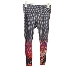 Noli Grey Multi Color Dots & Palm Tree Leggings Small